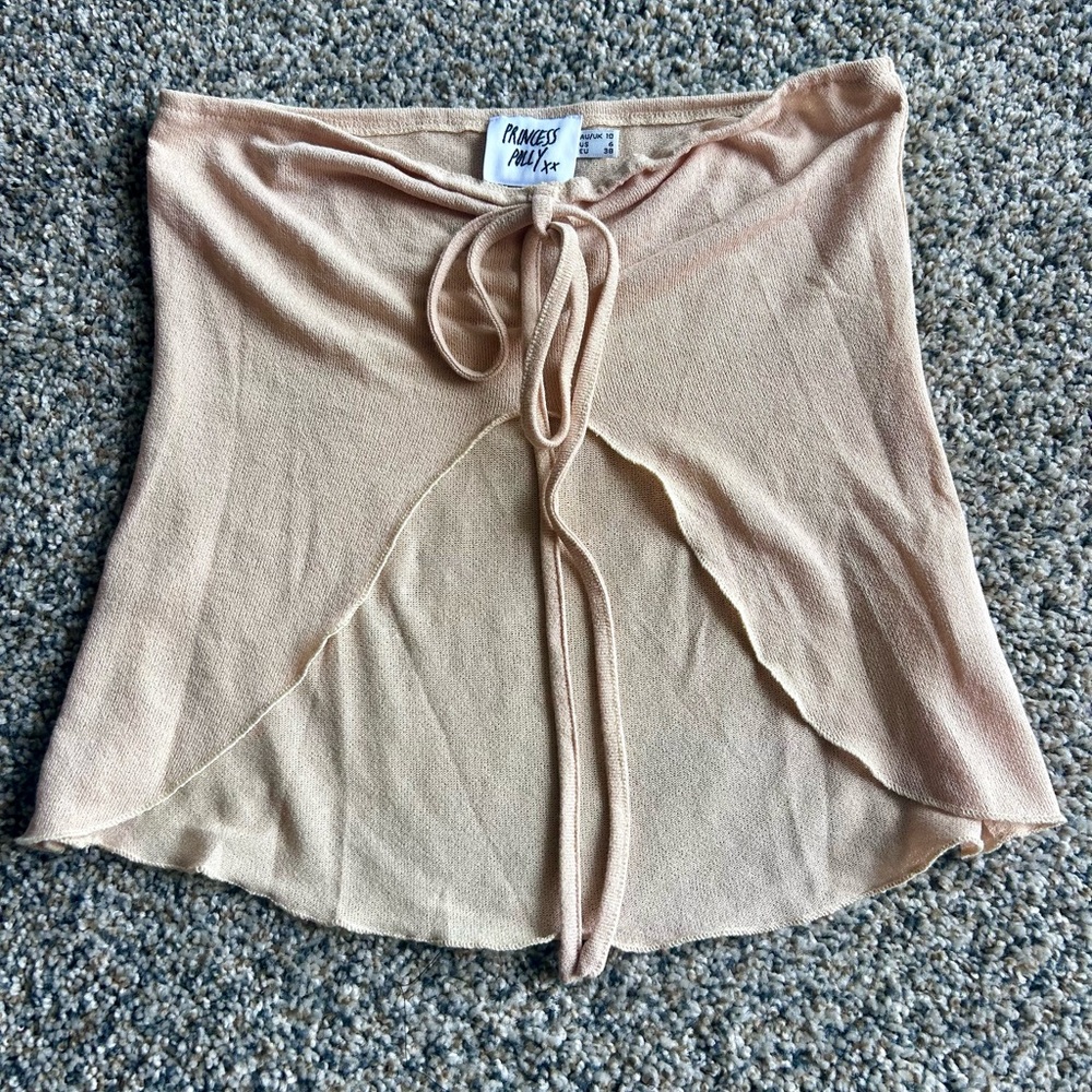 🧡Princess Polly Blush Tie-Waist Mini Skirt